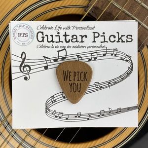 NEW Engraved Wood Guitar Pick | in package | gift | stocking stuffer